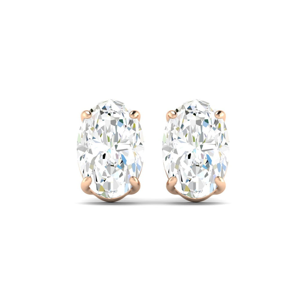 Oval Cut Stud Earring - Rose Gold