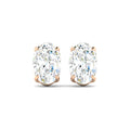 Oval Cut Stud Earring - Rose Gold