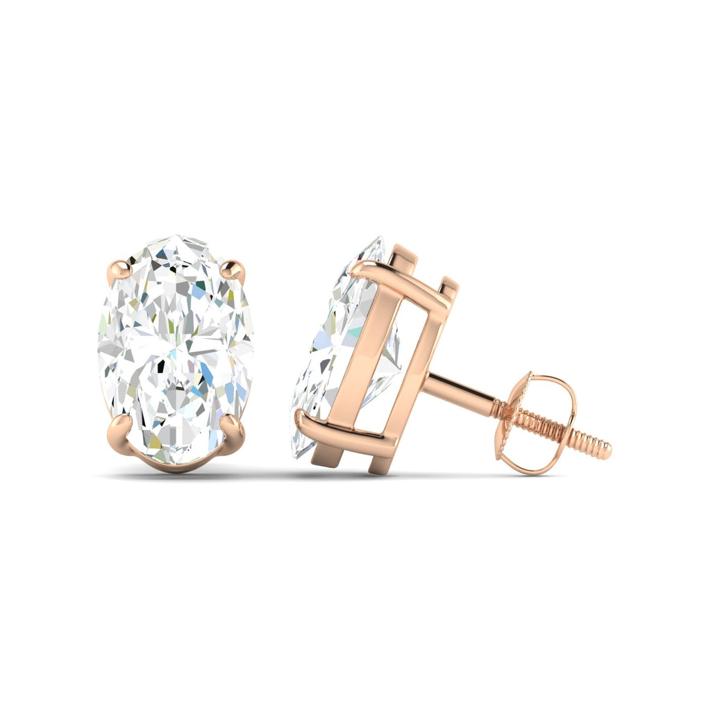 Oval Cut Stud Earring - Rose Gold