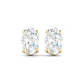 Oval Cut Stud Earring - Yellow Gold