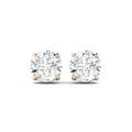 Round Cut Stud Earring - Rose Gold
