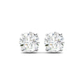 Round Cut Stud Earring - White Gold