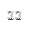 Emerald Cut Stud Earring - Yellow Gold