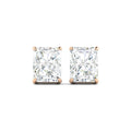 Radiant Cut Stud Earring - Rose Gold