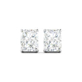 Radiant Cut Stud Earring - White Gold