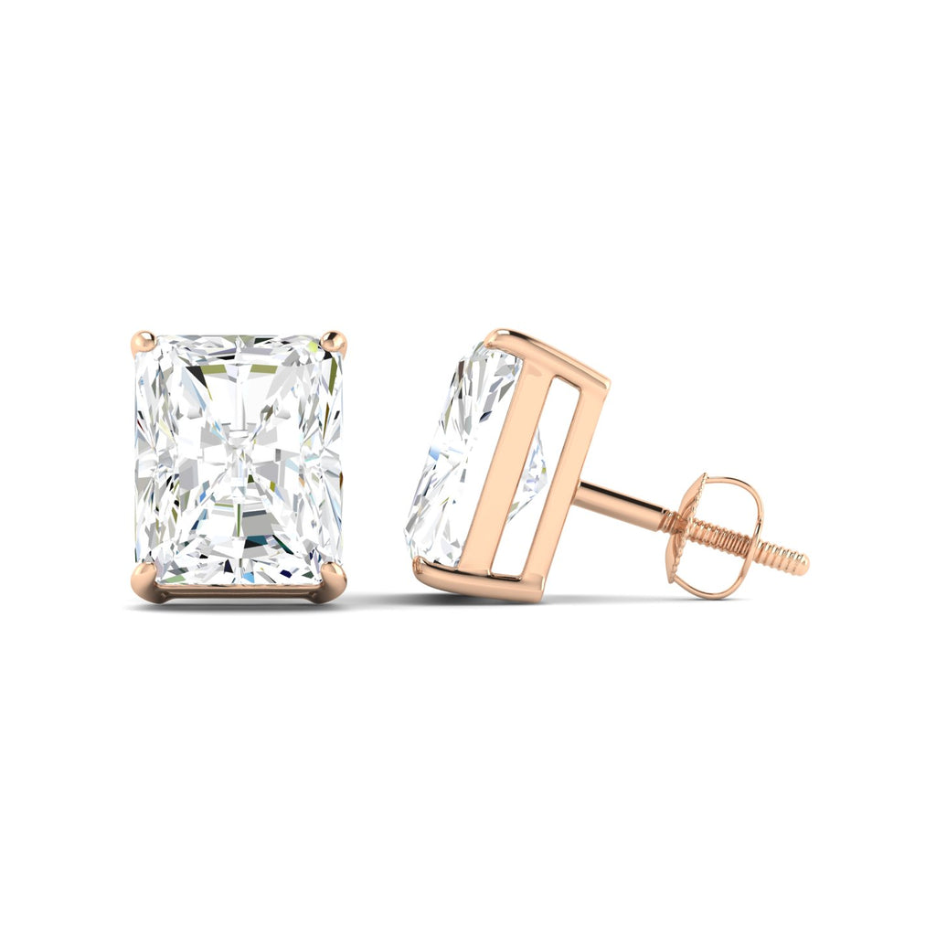 Lab Grown 3 Carat Diamond Earrings in 14K Rose Gold – VVS2 Clarity, D Color