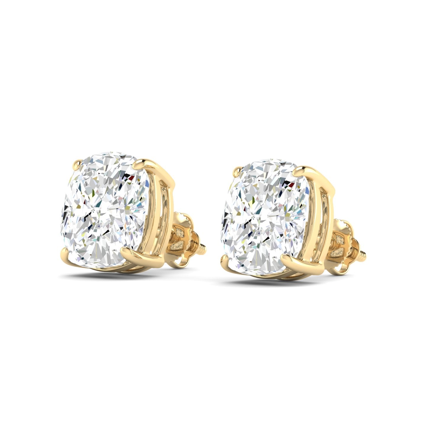 Lab Grown 3 Carat Diamond Earrings in 14K Yellow Gold – VVS2 Clarity, D Color