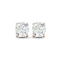 Cushion Cut Stud Earring - Rose Gold