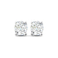 Cushion Cut Stud Earring - White Gold