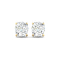 Cushion Cut Stud Earring - Yellow Gold