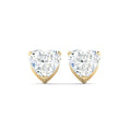 Heart Cut Stud Earring - Yellow Gold