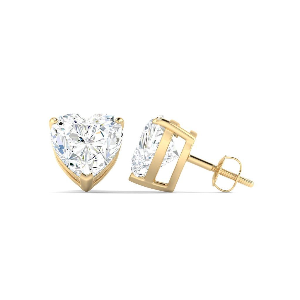 Heart Cut Stud Earring - Yellow Gold