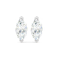 Marquise Cut Stud Earring - White Gold