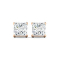Princess Cut Stud Earring - Rose Gold