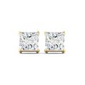 Princess Cut Stud Earring - Yellow Gold