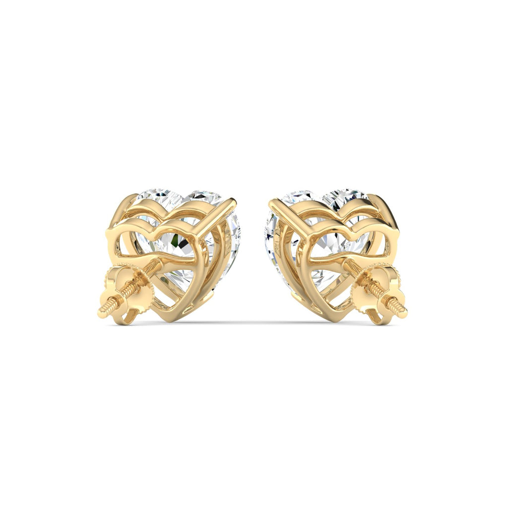 Lab Grown 3 Carat Diamond Earrings in 14K Yellow Gold – VVS2 Clarity, D Color