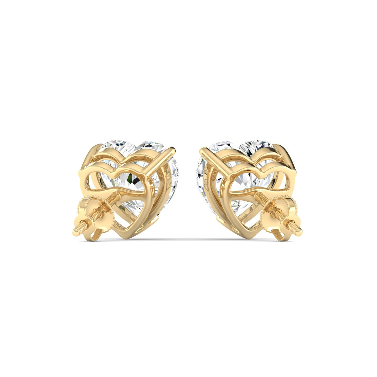 Lab Grown 3 Carat Diamond Earrings in 14K Yellow Gold – VVS2 Clarity, D Color