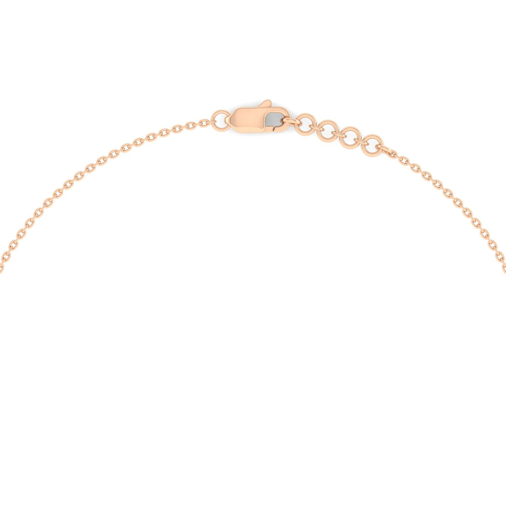 Asscher Cut Diamond Necklace - Rose Gold