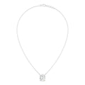Cushion Cut Diamond Necklace - White Gold