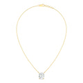 Cushion Cut Diamond Necklace - Yellow Gold