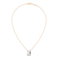 Emerald Cut Diamond Necklace - Rose Gold