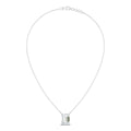 Emerald Cut Diamond Necklace - White Gold