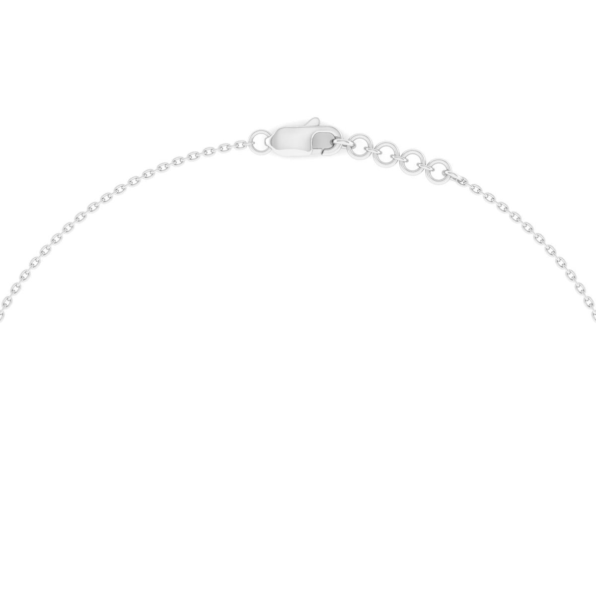 Emerald Cut Diamond Necklace - White Gold