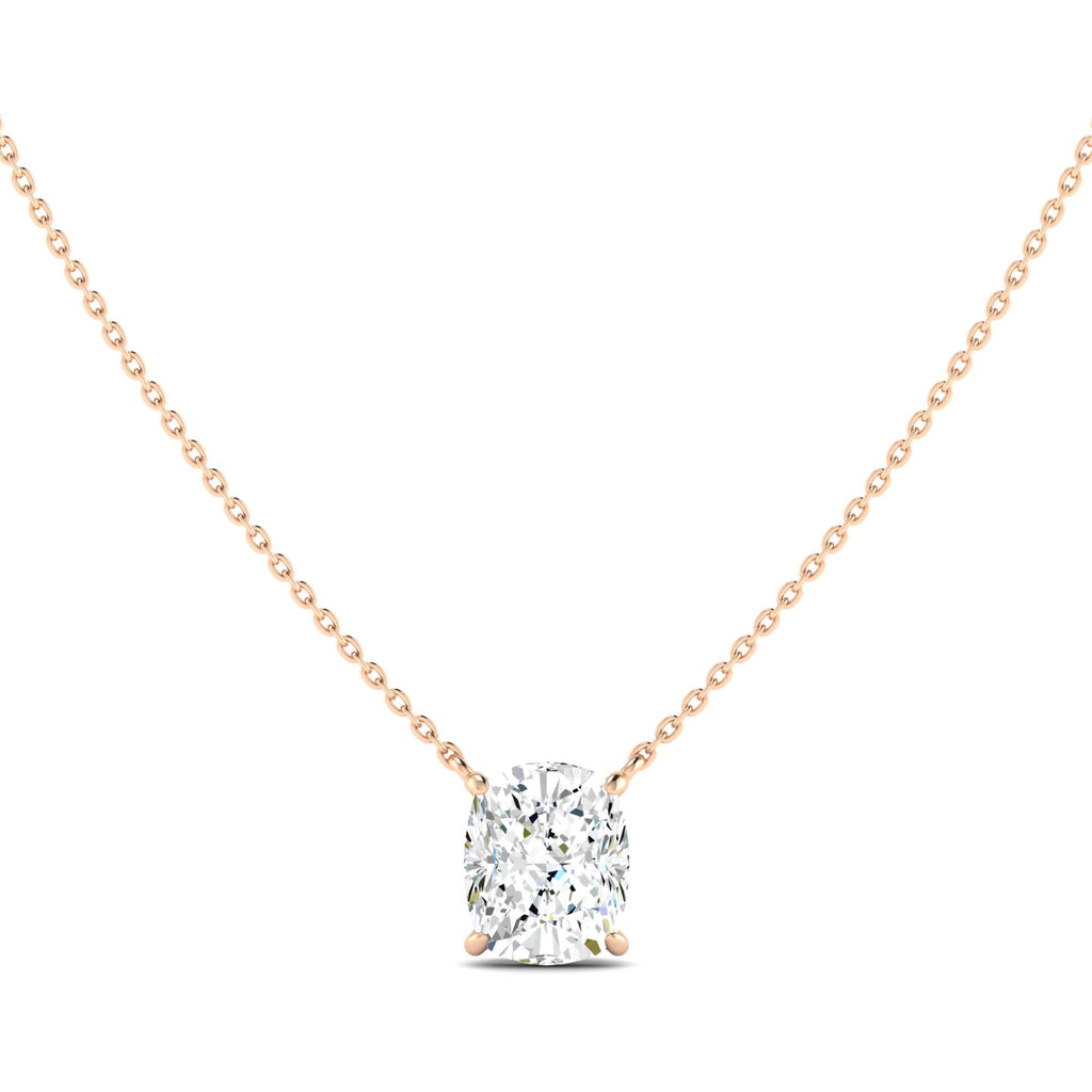 Lab Grown 3 Carat Diamond Necklace in 14K Rose Gold – VVS2 Clarity, D Color