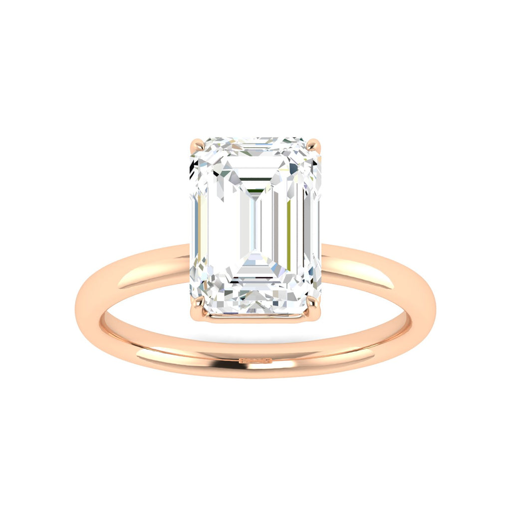 Lab Grown 3 Carat Diamond Ring in 14K Rose Gold – VVS2 Clarity, D Color